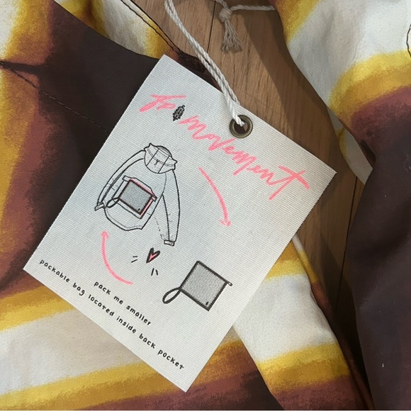 FP Movement NWT Sz M Singin In The Rain Packable Jacket In Golden Shibori Combo - Picture 9 of 10
